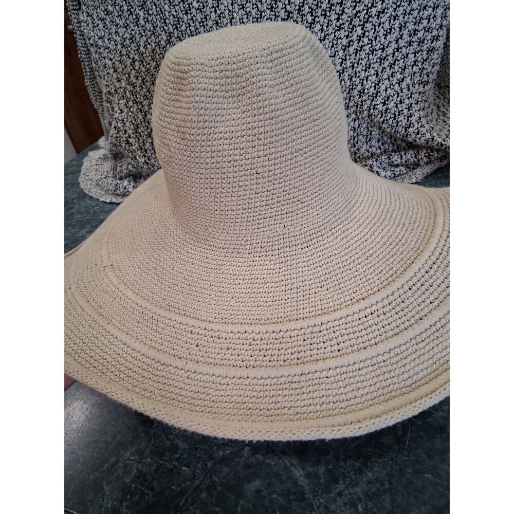 San Diego Hat Co Floppy Sun Hat Wide Brim Neutral Tan 100% Cotton Beach Summer - Picture 3 of 9